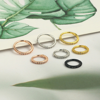 8/10mm 16g Vente en gros : Boucles d'oreilles créoles segmentées articulées, Bijoux de piercing en acier inoxydable et laiton, Petites créoles et anneaux de nez pour femmes