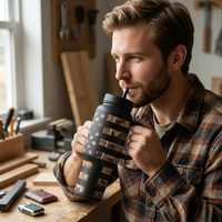 Özel Logo 46oz Büyük 304 Paslanmaz Çelik Çift Cidarlı Yalıtımlı Sızdırmaz Bardak, Saplı Kapak ve Pipetle Açık Hava Sporları İçin