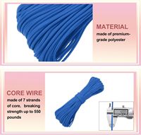 Paracord 4 mm 550 lb, 200 pieds, 7 brins tressés en nylon et polyester, corde robuste pour tente, camping, randonnée, survie, utilisation extérieure, tout usage