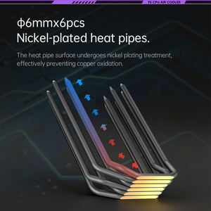 สำหรับ T6 6 ฮีทไปป์ Lga1851 1700 พัดลมระบายความร้อนซีพียู พร้อมหน้าจอแสดงอุณหภูมิแบบดิจิตอล 5V ARGB 12V PWM ลูกปืนแบบ Fluid รองรับ <span class=keywords><strong>TDP</strong></span> <span class=keywords><strong>220W</strong></span> - Product Image 3