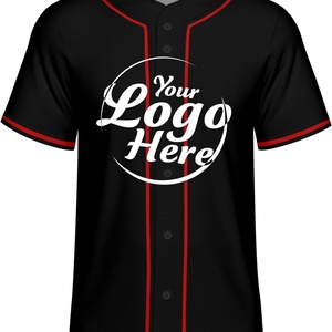 Camiseta de Béisbol para Hombre, Lisa, Casual, con Botones, Manga Corta, Uniforme Deportivo, Talla S, Color Negro - Product Image 2