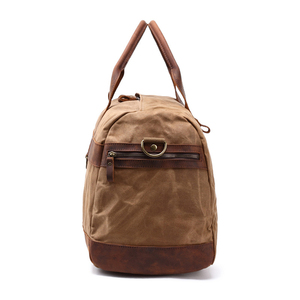 Bolso bandolera <span class=keywords><strong>de</strong></span> lona vintage MOQ bajo personalizado al por mayor, bolso <span class=keywords><strong>de</strong></span> hombro con ribete <span class=keywords><strong>de</strong></span> piel auténtica, bolsas <span class=keywords><strong>de</strong></span> viaje <span class=keywords><strong>de</strong></span> lona <span class=keywords><strong>de</strong></span> fin <span class=keywords><strong>de</strong></span> <span class=keywords><strong>semana</strong></span> para hombre - Product Image 5