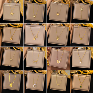 Bán Buôn Đơn Giản Và Thời Trang Của Phụ Nữ Vòng Cổ 18K Vàng-Mạ Thép Không Gỉ Hình Trái Tim Vỏ Bướm Vòng Cổ Trang Sức - Product Image 1