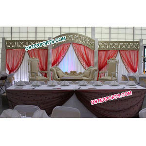 Conjunto de escenario de boda asiática, hermoso aspecto rico, escenario de recepción de boda asiática, escenario de boda de Asia del Sur - Product Image 1