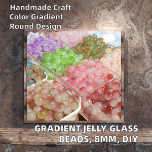 Venta al por Mayor de Accesorios de Joyería FanWan, Cuentas de Vidrio Degradado de Dos Colores, 8mm, Hechas a Mano, para Pulseras DIY, Sueltas, para la Creación de Joyas - Product Image 2