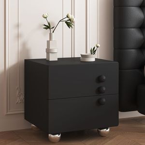 Cream Colored <b>Bedside</b> <b>Table</b> Minimalist Modern Storage Nightstand For Bedroom - Product Image 2