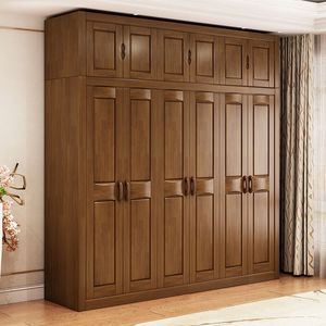 Armario Ropero Moderno y Sencillo para Dormitorio con Almacenamiento de 4 a 6 Puertas y Artesanía Tallada - Product Image 1