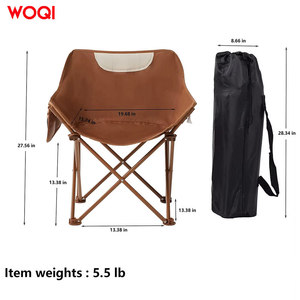 Silla Plegable Woqi de Aluminio, Portátil, para Exteriores, Camping, Jardín, Color Marrón Claro, Poliéster, Silla Luna, Resistente y Plegable - Product Image 3