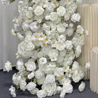 Arche de fleurs artificielles en soie blanche faite à la main pour mariage et anniversaire, décoration de fond, accessoire, arche de fleurs de fond de mariage