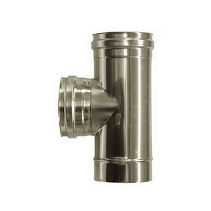 Tubo de combustión de pared simple T 90 Conexión hembra DN 230 Accesorios de tubería de acero inoxidable 316 - Product Image 1