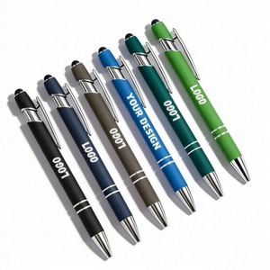 Cadeau publicitaire promotionnel pour entreprises, stylo à bille 2 en 1 avec stylet pour écran tactile, livraison directe d'usine, vente en gros, stylo en métal avec logo - Product Image 1