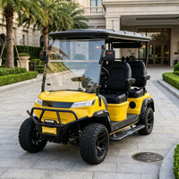 Voiturette de golf électrique de luxe, buggy utilitaire 4 places personnalisable tout-terrain pour parcours de golf et stationnement de complexe hôtelier