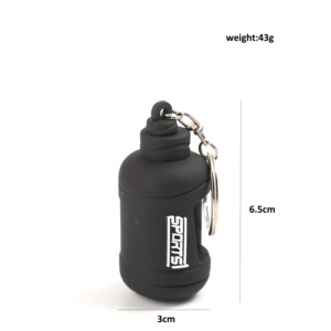Cute Fitness Water <b>Bottle</b> Keychain Rubber Pendant for Gym Bags Sports Themed Hanging Decor 4 Color Bulk Set - Product Image 2
