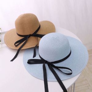 Fashion Children's Panama <b>Straw</b> <b>Hat</b> Summer Casual Outdoor Fishing Wide Brim Sun Cap with Bow-knot Vacation Beach <b>Hats</b> - Product Image 4