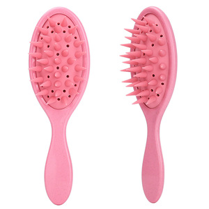 Özel Logo paketi silikon şampuan tarak uzun saplı saç derisi masaj saç yumuşatma temizleme fırçası ıslak kuru saç - Product Image 6