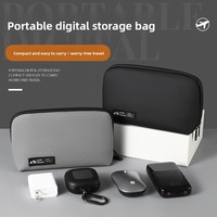 Organizador de Accesorios Digitales, Cable de Datos, Banco de Energía, Estuche para Auriculares, Bolsa de PVC de Gran Capacidad, Resistente al Desgaste, Impermeable, Bolsa de Aseo