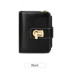 New Design <b>RFID</b> <b>Blocking</b> Card Holder Case Trifold Coin Pocket Purse Women Leather Short <b>Wallet</b> With Zipper - Product Image 5