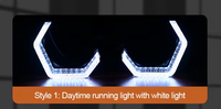 Bombillas LED para Automóvil con Ojo de Ángel de 3.0 Pulgadas, Luz Diurna Tricolor WRGB, Luz Diurna I8 V30, Faro Delantero de 12V