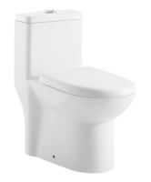 WC monobloc en céramique avec réservoir à double chasse, siphon en P, sans bride et réservoir intégré