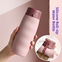 Bouteilles d'eau en silicone pliables et portables de 600 ml, écologiques, sans BPA, pour le sport, la gym, les voyages et les activités de plein air