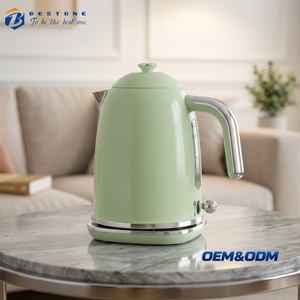 Light Green Retro 1.7L <b>Electric</b> <b>Water</b> Jug <b>Kettle</b> Stainless Steel Body Dry Boil Protection Household Hot <b>Water</b> Boiler - Product Image 1
