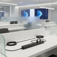 Multiprise PDU 8 prises avec protection contre les surtensions, câble de 2 m, montage en rack, environnement de bureau/IT