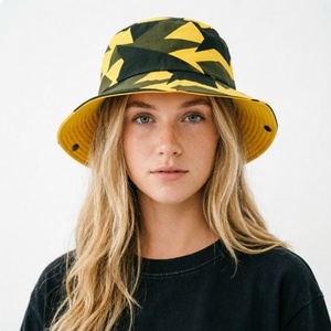Wholesale <b>Reversible</b> Streetwear Double Layer <b>Bucket</b> <b>Hat</b> for Men Women Custom Packable Breathable Uv Protection Fisherman Cap - Product Image 3