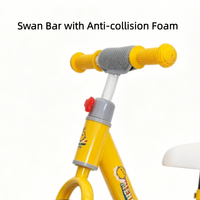 Vélo d'équilibre pour enfants avec cadre en acier jaune, logo personnalisé, siège réglable, fourni en gros