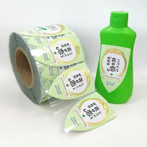 Eco-Friendly Waterproof Bottle Label, Adhesive Back Roll Label Sticker, Custom Reflective Silver BOPP Shampoo Label Printing
