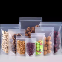 Vente en gros de sacs à zip-lock pour emballages de biscuits mats givrés en plastique nylon auto-scellants pour emballages alimentaires, pochette avec fermeture éclair sur support