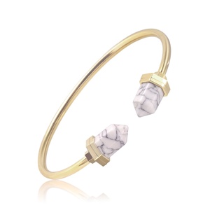 Nouveau Bracelet Jonc Tendance Personnalisable en Acier Inoxydable Effet Marbre Gravé pour Femme - Product Image 1