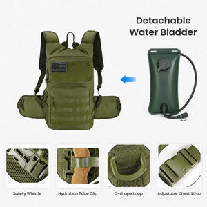 Mochila Táctica Impermeable LUPU, Mochila Molle con Múltiples Compartimentos, Mochila de Senderismo, Camping, Viajes y Actividades al Aire Libre - Product Image 3