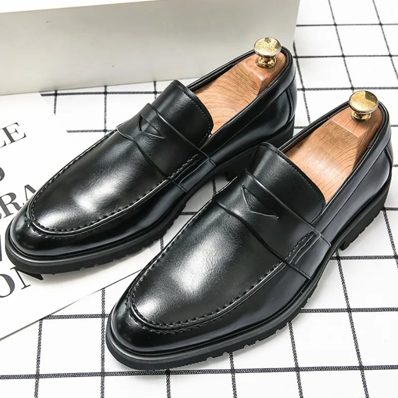 Men Leather Shoes Size 47 48 Slip On Leisure Comfortable Dress Shoes Leather Men Penny Loafers