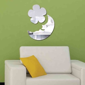 Commercio all'ingrosso Luna Stelle forme di Fiori del bambino room decor camera Dei Bambini 3D Adesivo Acrilico Specchio Autoadesivo Della <span class=keywords><strong>Parete</strong></span> - Product Image 3