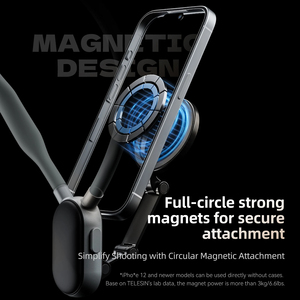 TELESIN-Bâton de selfie magnétique en silicone pour <span class=keywords><strong>iPhone</strong></span> 15 <span class=keywords><strong>14</strong></span> 13 12 Pro Max, trépied pour téléphone portable, SAMSUNG HUAWEI - Product Image 2