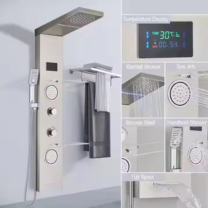 Luxury Stainless Steel Dual-Handle Waterfall <strong>Shower</strong> <strong>Plate</strong> Wall-Mounted Rain-Spray Pattern Ceramic Brushed Surface for Hotels - Product Image 2