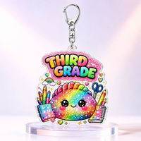 Porte-clés personnalisé en acrylique, cadeau de classe de deuxième année, breloque de sac d'école arc-en-ciel personnalisée, accessoire pour étudiant et professeur, vente en gros
