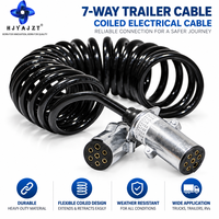 Câble de remorque spirale Suzi 7 broches en TPU durable, cordon électrique rétractable 7 broches pour remorquage de camions commerciaux lourds