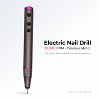 Professionele elektrische nagelboormachine 30000 RPM draadloos oplaadbaar draagbare manicure pedicure machine pen USB type-C salon