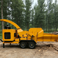 Broyeur de bois forestier industriel à alimentation automatique, moteur diesel, pour déchets de bois, bûches et feuilles de palmier, avec fonction de nettoyage
