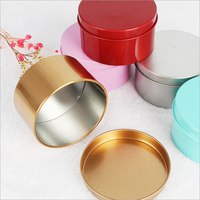 Étain rond coloré rouge et bleu, pour gâteau de noël en métal doré avec couvercle transparent et capuchon de fenêtre