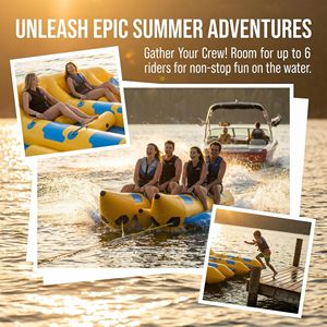 Hot Sale 6 Person <b>Inflatable</b> Flying Fish Towable Tube Heavy Duty PVC Fly Fish Boat with Electric Pump for Lake Ocean Beach Water - Product Image 6