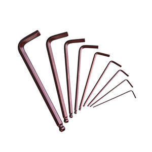 Набор удлиненных шестигранных ключей Kaida Tools с шаровой головкой, метрический, 9 предметов, античная бронза, сталь S2, KT6002 - Product Image 5