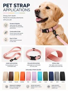 Sangle tissée unie 100 % polyester de 2,5 cm, couleur personnalisée, sangle épaisse pour poignée de sac, sac à dos, laisse pour animal de compagnie, chaise de camping, extérieur - Product Image 6