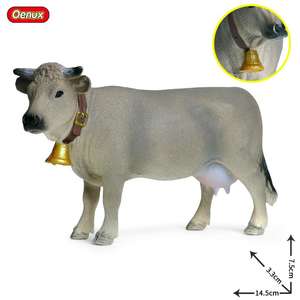 Yxs bambini solido simulazione pollame fattoria marrone mucca modello animale giocattolo di plastica mano - Product Image 4