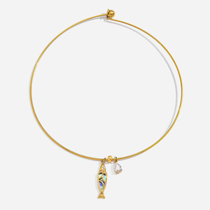 Stainless Steel Choker With <b>Abalone</b> <b>Shell</b> And Zircon Pendant Women's Necklace Everyday Wear Fine Jewelry - Product Image 1