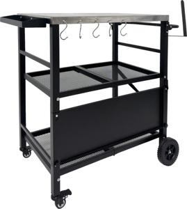 Carrello <span class=keywords><strong>per</strong></span> Barbecue AJUNION in Acciaio Inox con Piano di Lavoro, Tavolo da Cucina Mobile con Ruote <span class=keywords><strong>per</strong></span> Preparazione Cibo e Pranzo all'Aperto - Product Image 2