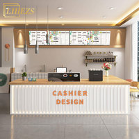 Aménagement intérieur de café minimaliste, mobilier de boulangerie, comptoir de bar en marbre personnalisé, mobilier de présentation pour café