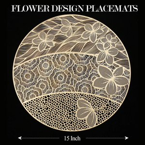2026 European Style Wholesale Eco-Friendly Plastic Round Gold Waterproof PVC <b>Placemat</b> <b>Table</b> Mat <b>for</b> Home Kitchen Dining <b>Table</b> - Product Image 2