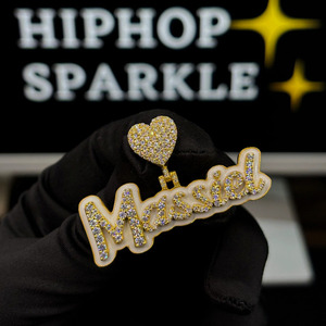 Personalized Custom <b>Name</b> Pendant 2 Inch 925 Silver Moissanite Diamonds Heart Bail Hip Hop Luxury <b>Name</b> Jewelry <b>Chain</b> Pendant Gift - Product Image 3